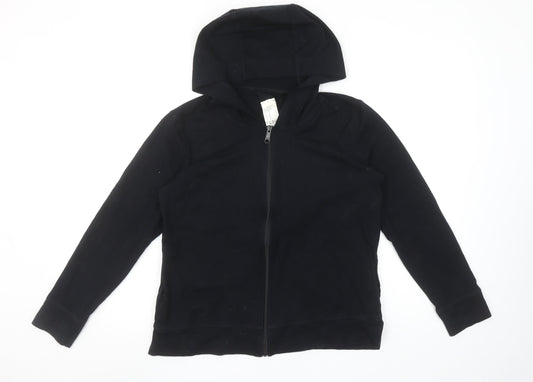 Decathlon Women Black Full Zip Hoodie M Regular Hooded Sweatshirt