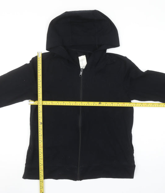 Decathlon Women Black Full Zip Hoodie M Regular Hooded Sweatshirt