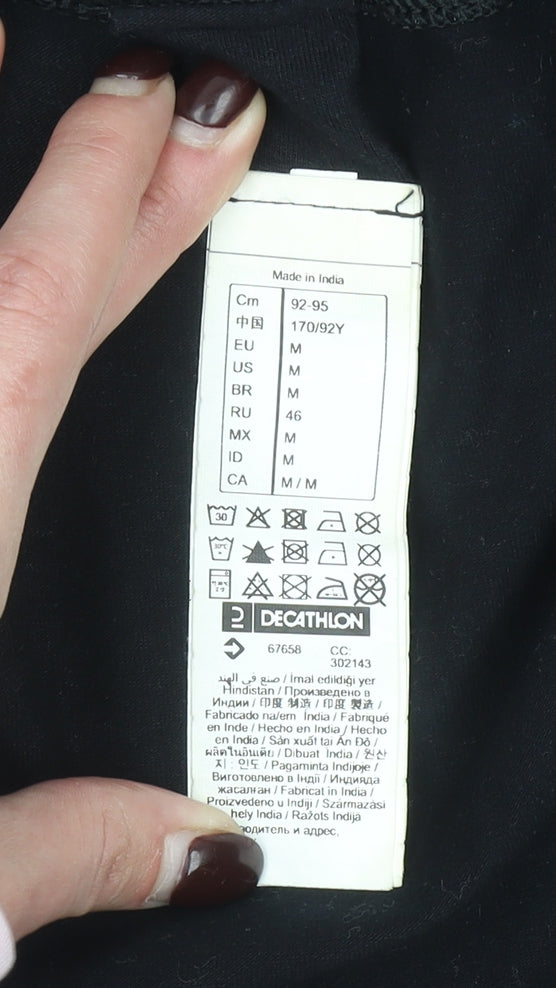 Decathlon Women Black Full Zip Hoodie M Regular Hooded Sweatshirt