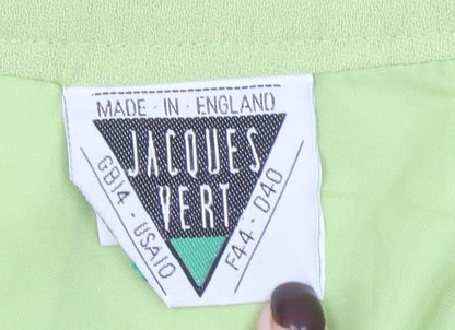 Jacques Vert Women's Green Wool Blend Midi Pencil Skirt Size 14