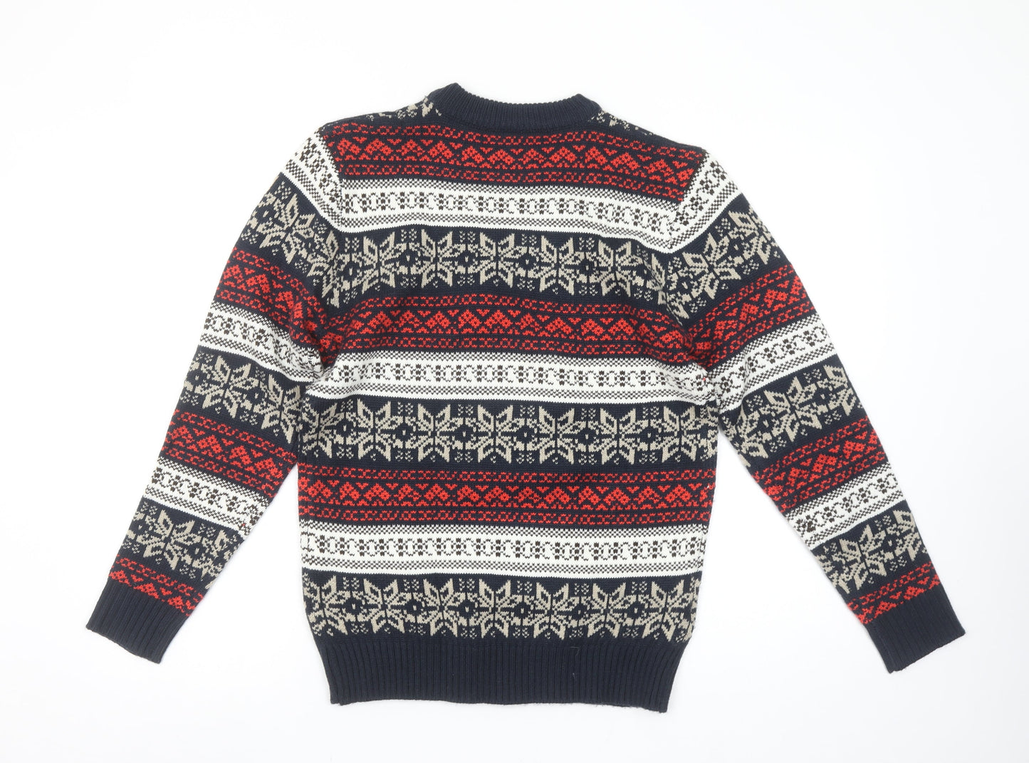 POP England Mens Multicoloured Fair Isle Acrylic Pullover Jumper Size S