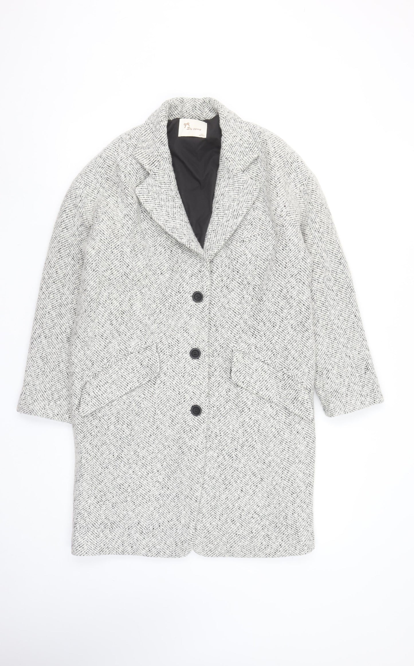 Womens UK Size 8 Shy Spring Grey Overcoat