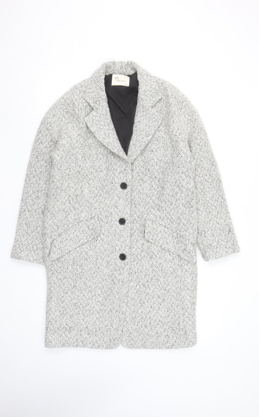 Womens UK Size 8 Shy Spring Grey Overcoat