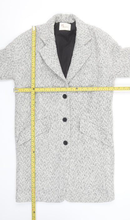 Womens UK Size 8 Shy Spring Grey Overcoat