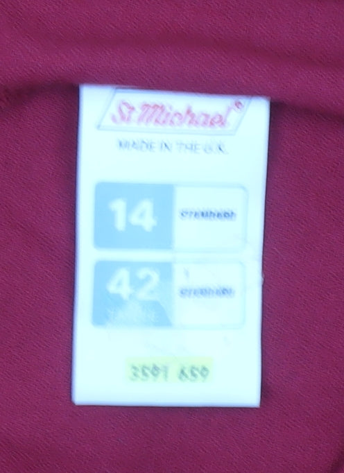 Marks and Spencer Women’s Red Midi Fit & Flare Dress Size 14 Classic Retro Style