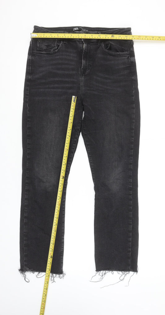 Zara Women Black Skinny High Rise Stretch Jeans Size 12