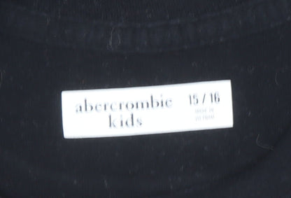 Boys UK Size 15-16 Years abercrombie kids Black Basic T-Shirt