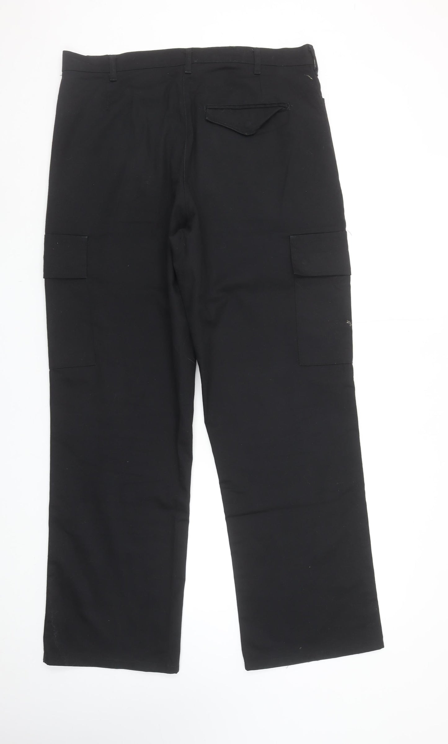 Audi Men's Black Cargo Work Trousers Size M Polyester Cotton Regular Fit