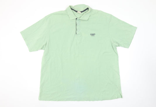 Cotton Traders Men's Green 2XL Short Sleeve Cotton Polo Shirt