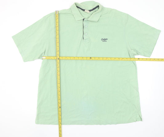 Cotton Traders Men's Green 2XL Short Sleeve Cotton Polo Shirt