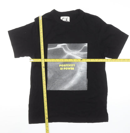 Surf Black Men's Graphic T-Shirt Size S Positivity Is Power Cotton