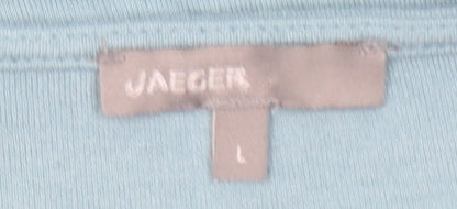 Jaeger Womens Blue Short Sleeve Cotton Jersey T-Shirt L