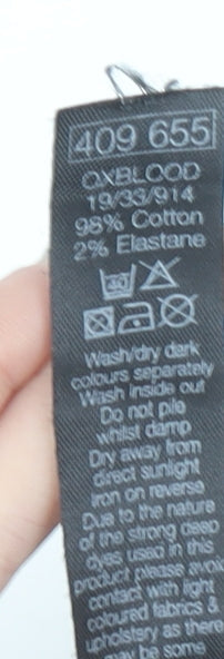 M&Co Red Straight Fit Stretch Denim Jeans Size 14 Petite