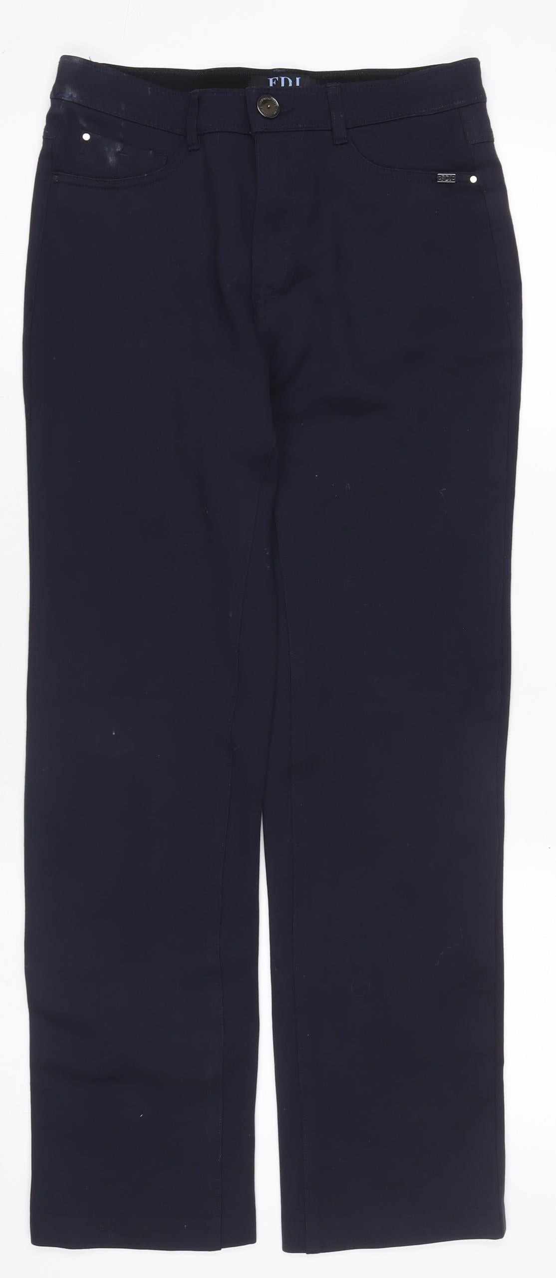 Womens UK Size 8 FDJ French Dressing Jeans Slim Fit Chino Blue Trousers