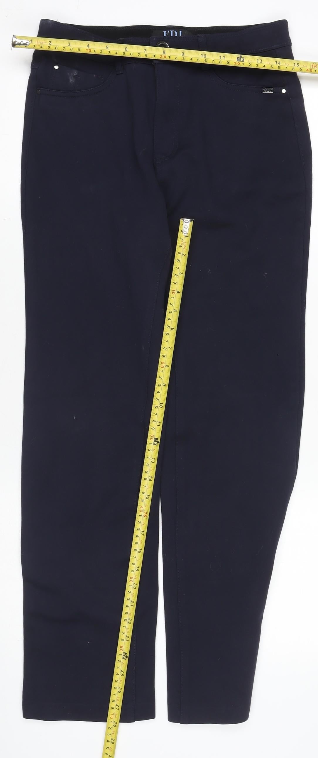 Womens UK Size 8 FDJ French Dressing Jeans Slim Fit Chino Blue Trousers