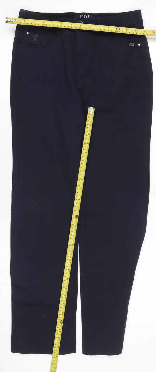 Womens UK Size 8 FDJ French Dressing Jeans Slim Fit Chino Blue Trousers