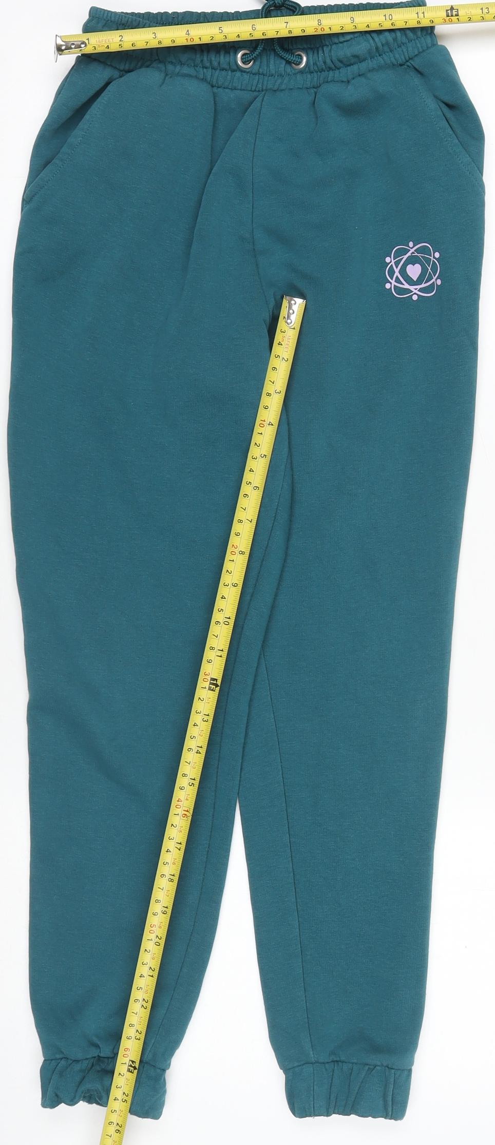 I Love Girlswear Green Fleece Jogger Sweatpants Girls 10 Years Elastic Waist
