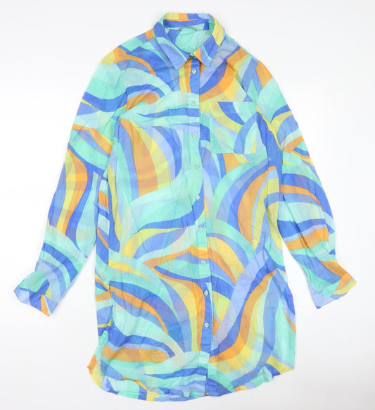 George Women’s Multicoloured Cotton Shirt Dress Size 14