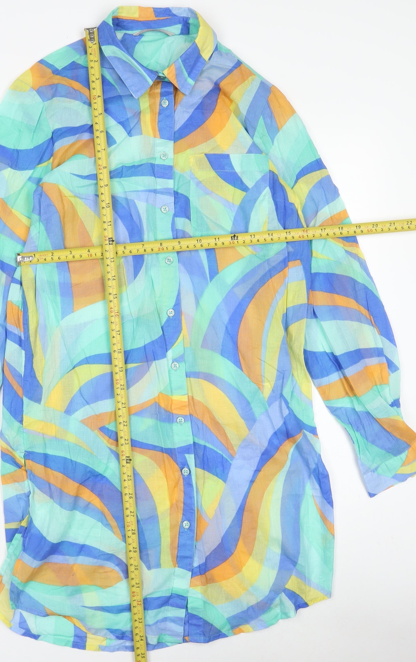 George Women’s Multicoloured Cotton Shirt Dress Size 14