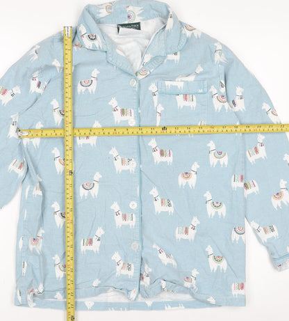 Morgan & Finch Boys Blue Llama Print Long Sleeve Pyjama Top Small