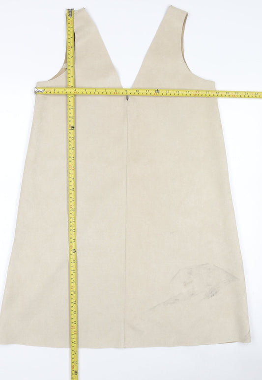 Womens UK Size M Zara Pinafore/Dungaree Dress