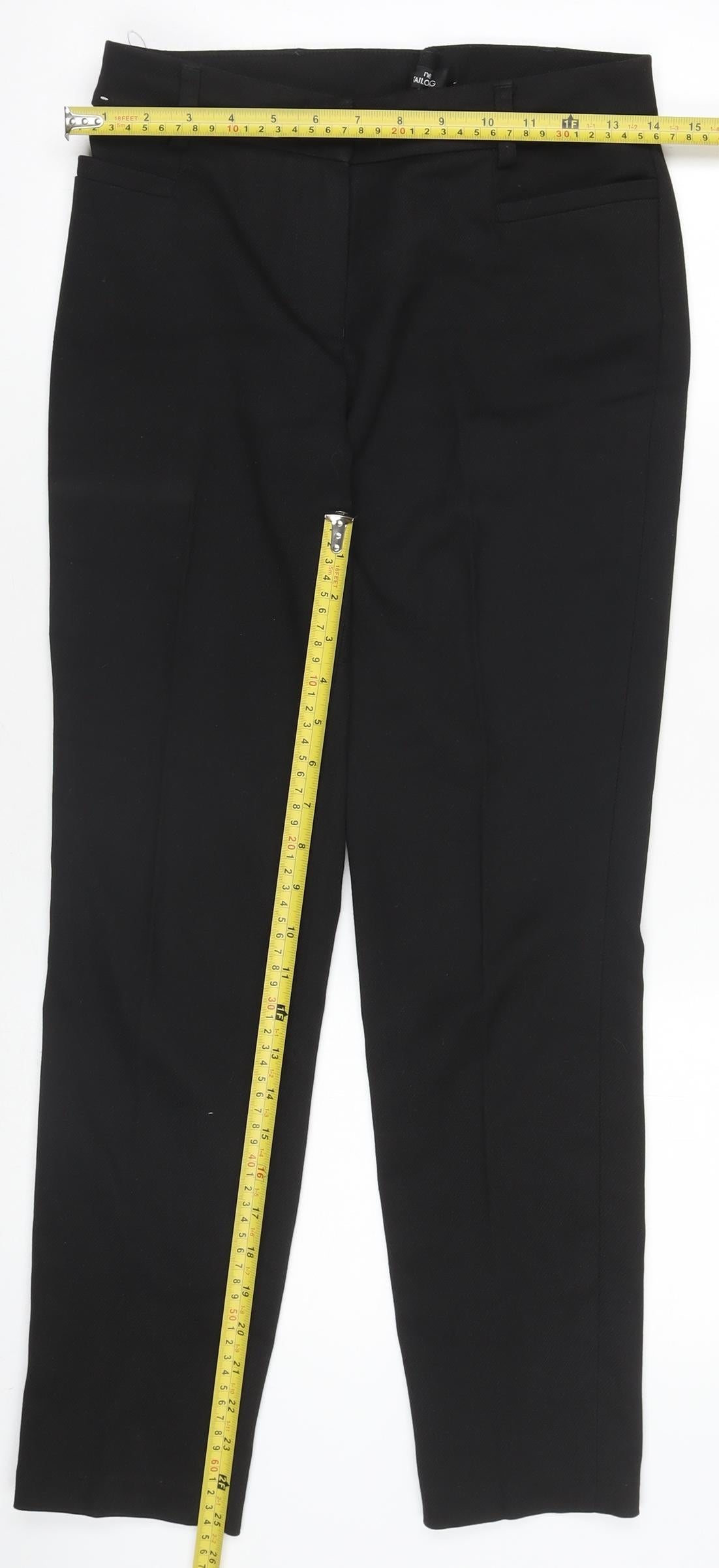 Next Womens Black Size 6R Straight Leg Dress Trousers Workwear