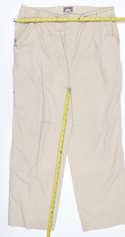 Wynnster Men's Beige Cargo Trousers 36 in Regular Fit Outdoor Workwear