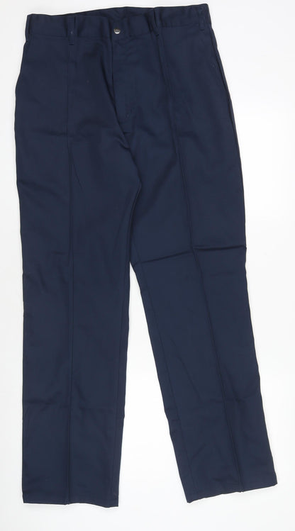 Alexandra Men's Blue 34 Regular Work Trousers Polyester Cotton Blend