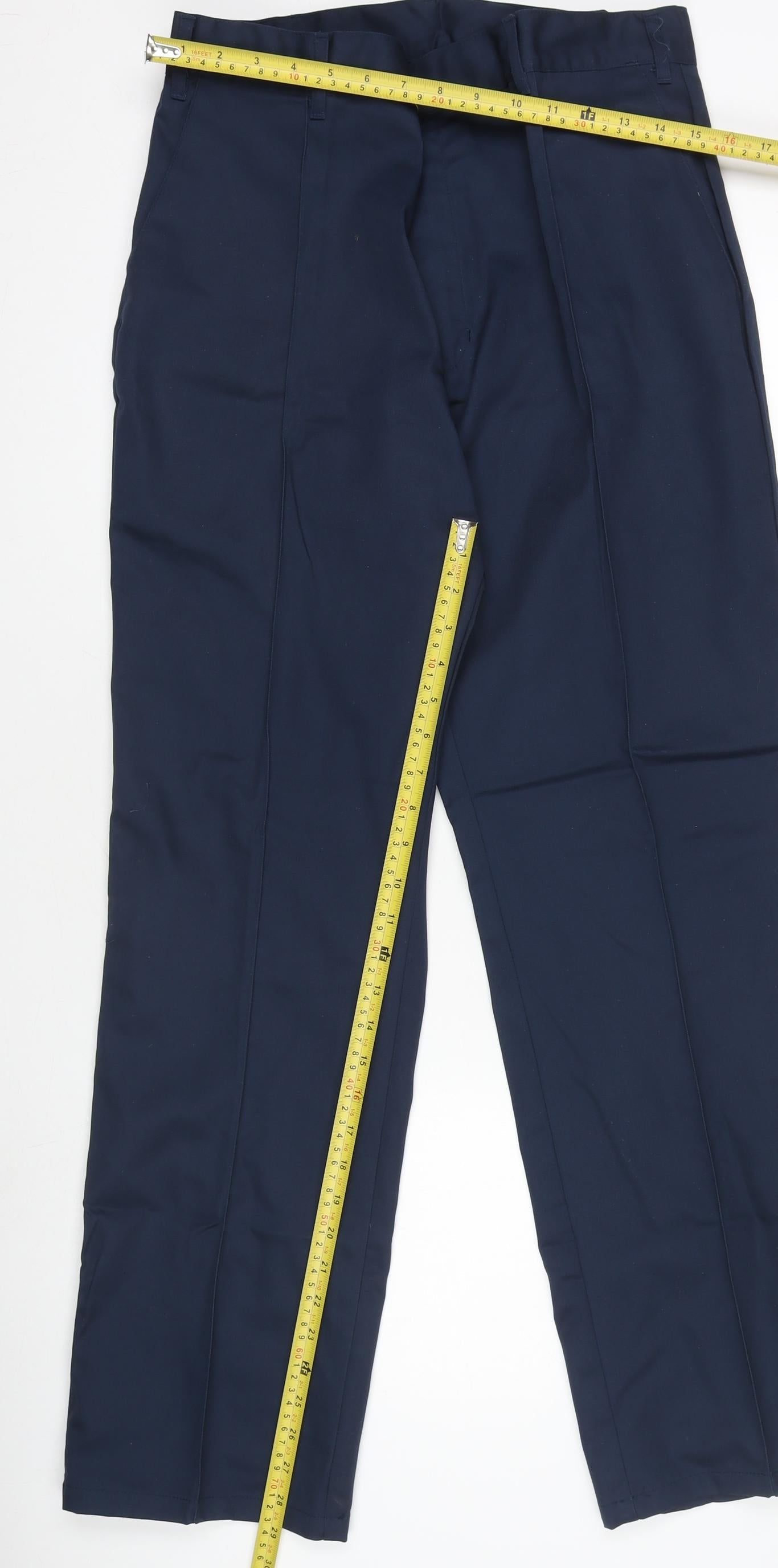Alexandra Men's Blue 34 Regular Work Trousers Polyester Cotton Blend