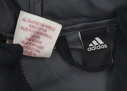 Adidas Boys Black Puffer Hooded Jacket 13-14 Years Winter Coat