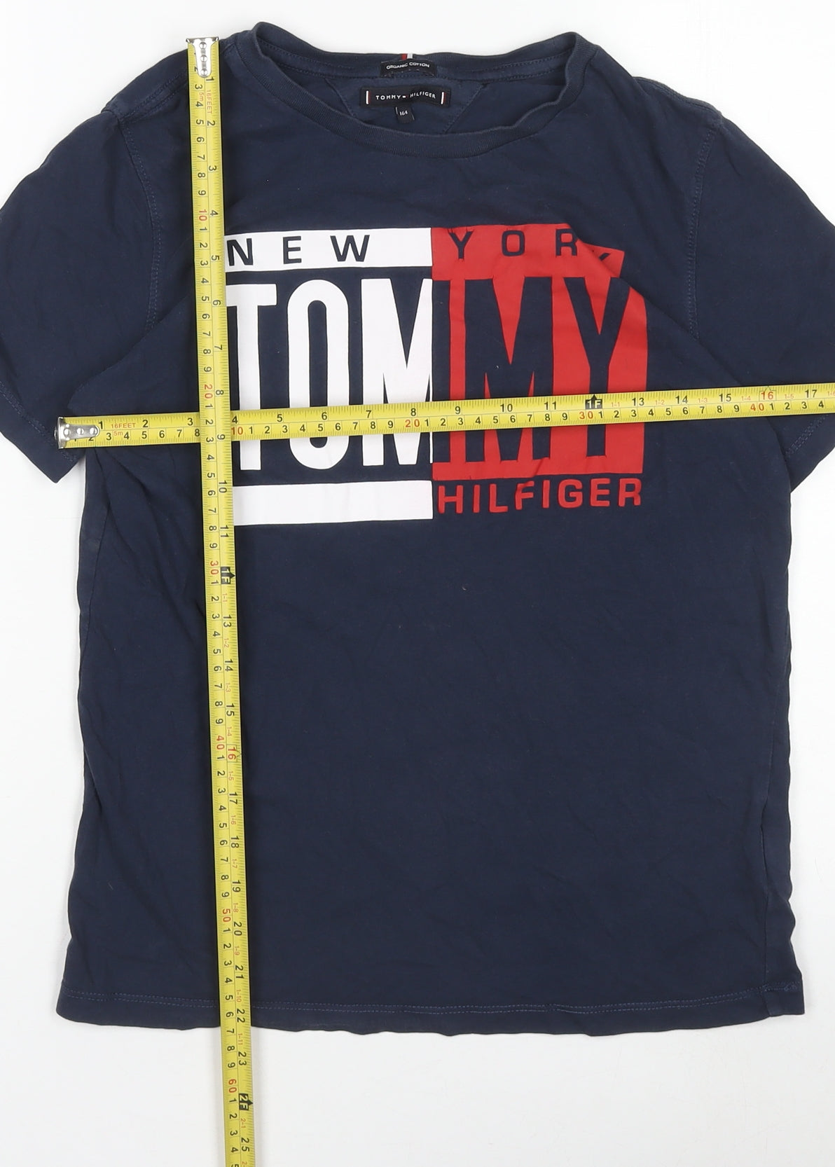 Boys UK Size 164 Tommy Hilfiger Blue Basic T-Shirt