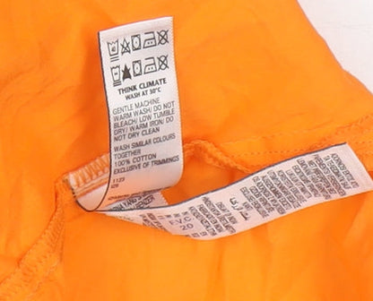 Marks and Spencer Women's Orange Cotton Strapless Knee Length Dress Size 20