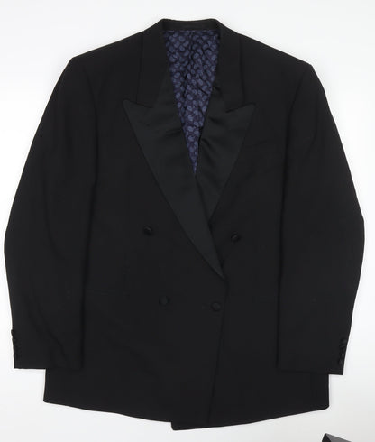 Mens UK Size 42 Trevira Regular Black Suit Jacket