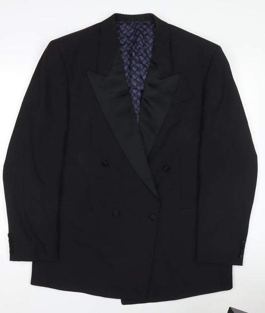 Mens UK Size 42 Trevira Regular Black Suit Jacket