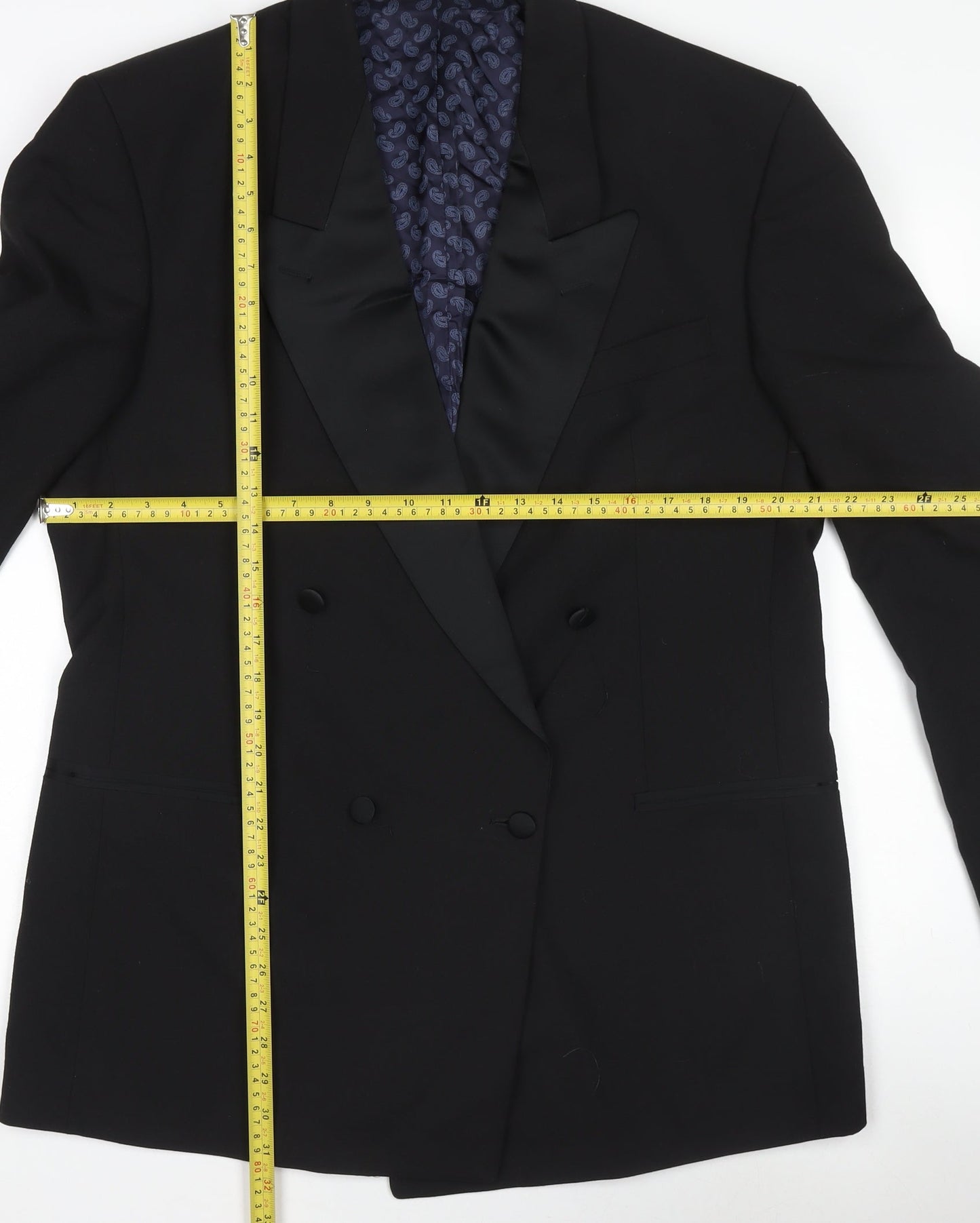 Mens UK Size 42 Trevira Regular Black Suit Jacket