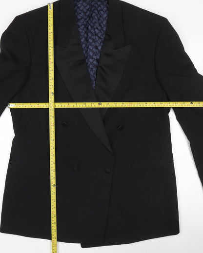 Mens UK Size 42 Trevira Regular Black Suit Jacket