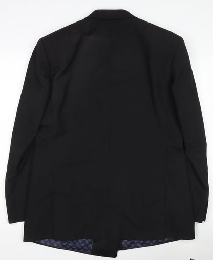 Mens UK Size 42 Trevira Regular Black Suit Jacket