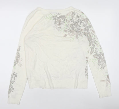 Womens UK Size M Marks and Spencer Ivory Pullover Jumper