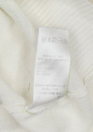 Womens UK Size M Marks and Spencer Ivory Pullover Jumper