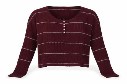 Womens UK Size M Unknown Red Henley Jumper