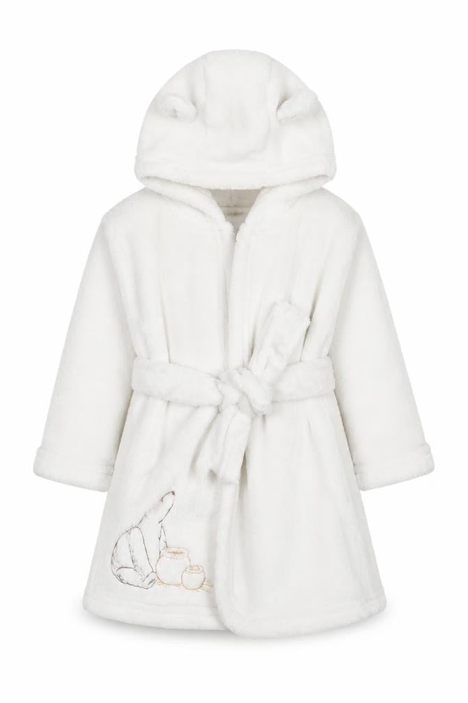 Tu Disney Classic Pooh White Fleece Hooded Baby Robe 9-12 Months