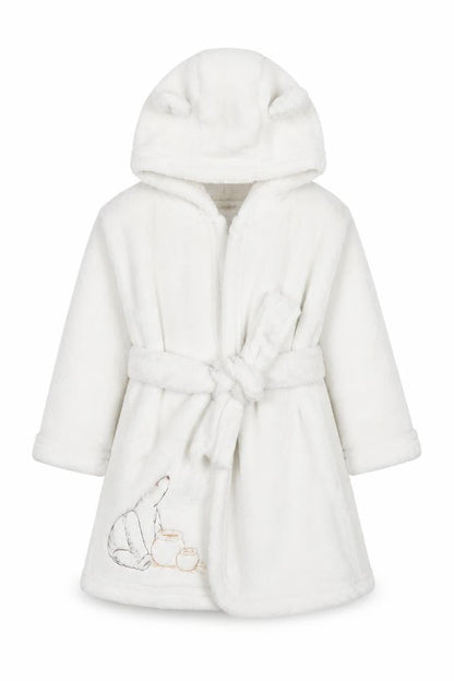 Tu Disney Classic Pooh White Fleece Hooded Baby Robe 9-12 Months