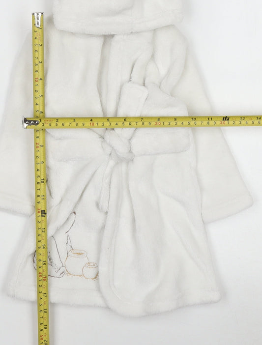 Tu Disney Classic Pooh White Fleece Hooded Baby Robe 9-12 Months