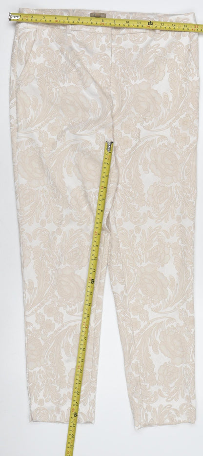 Womens UK Size 16 M&Co Boutique Regular Fit BusinessCasualFormal Beige Trousers
