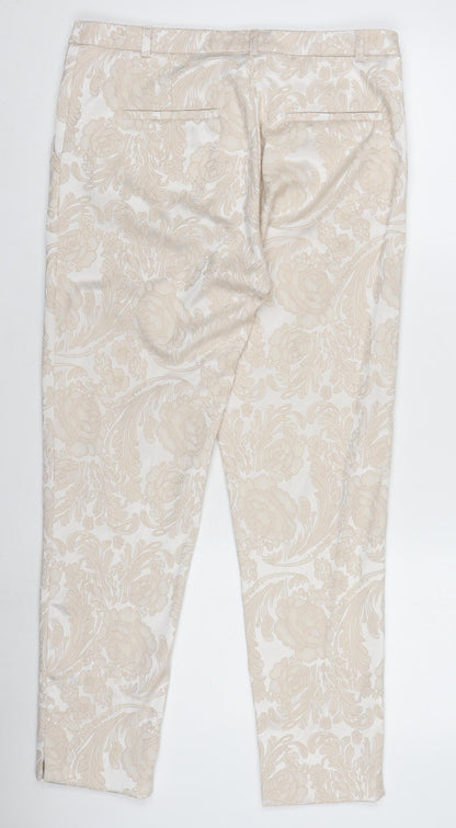 Womens UK Size 16 M&Co Boutique Regular Fit BusinessCasualFormal Beige Trousers