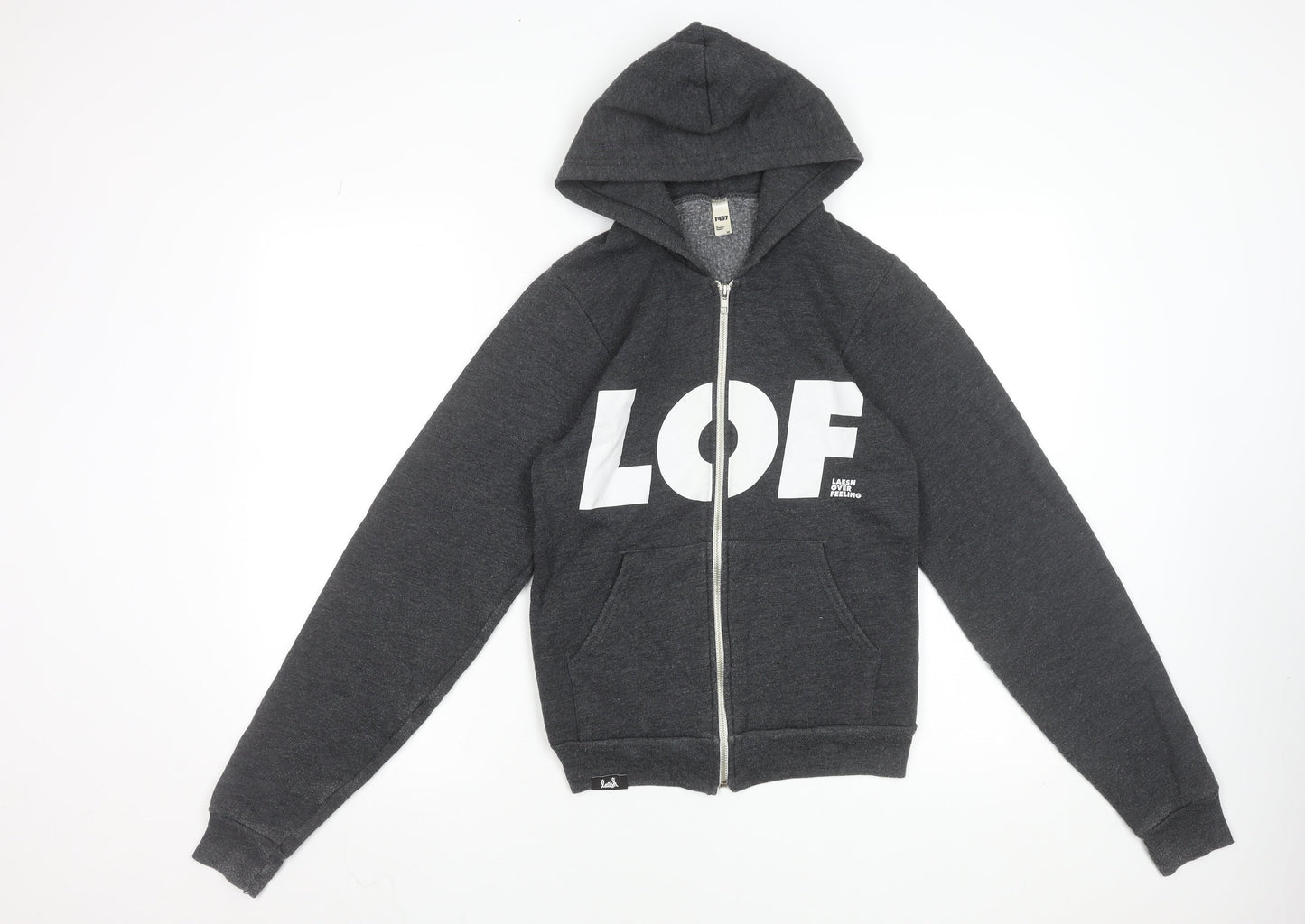 Womens UK Size XS American Apparel Grey Full Zip Hoodie