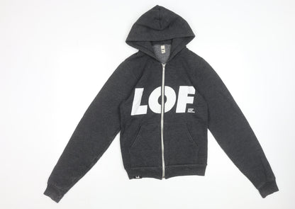 Womens UK Size XS American Apparel Grey Full Zip Hoodie