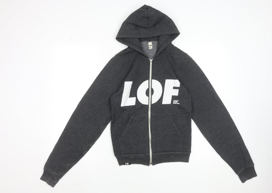 Womens UK Size XS American Apparel Grey Full Zip Hoodie