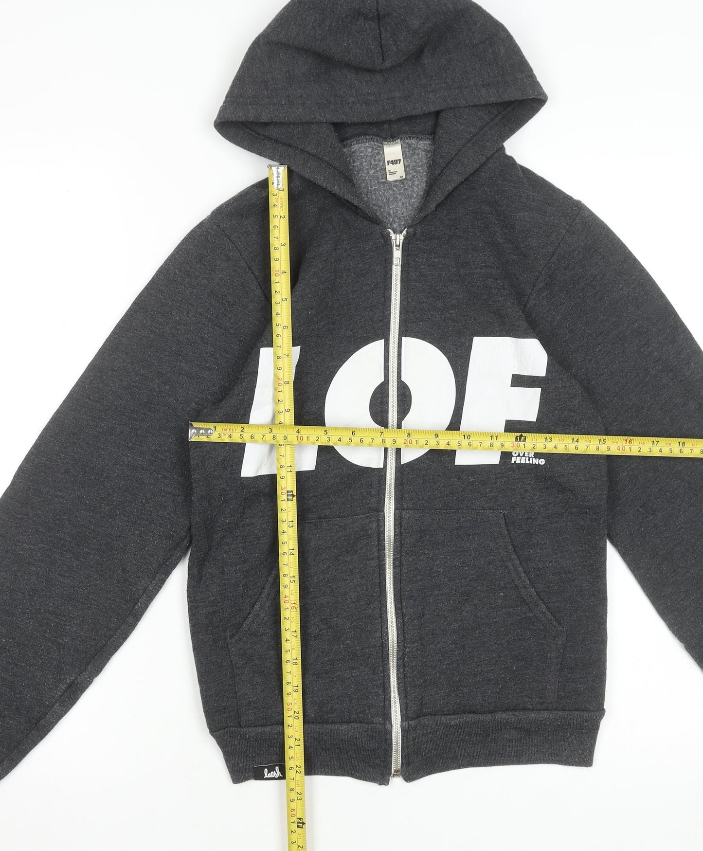 Womens UK Size XS American Apparel Grey Full Zip Hoodie