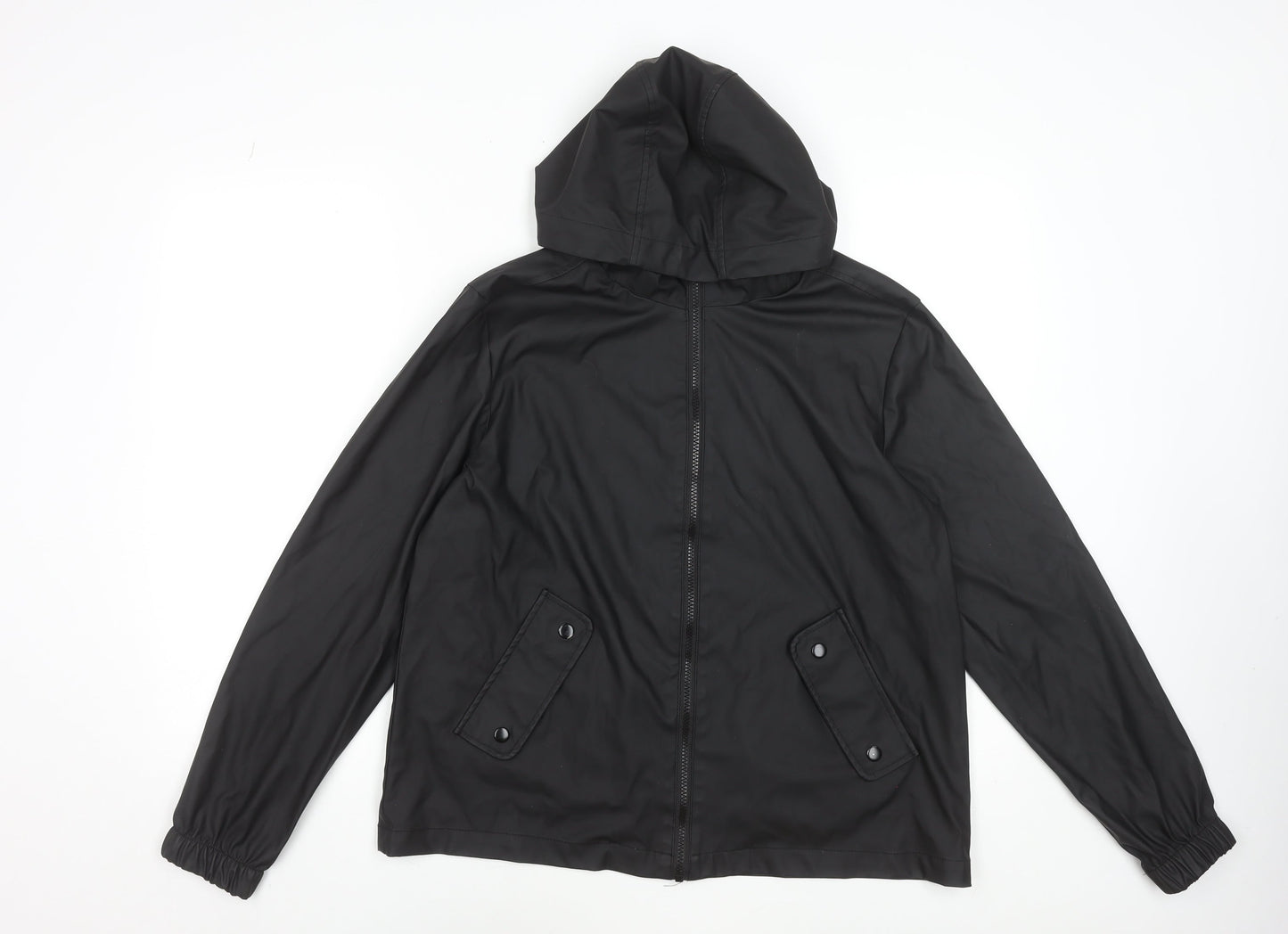 Primark Women's Black Hooded Zip Water Resistant Jacket Size M 12/14